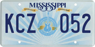 MS license plate KCZ052
