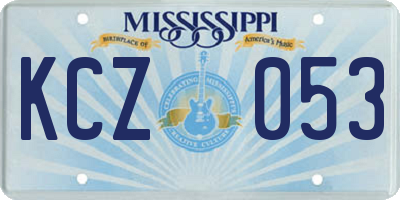 MS license plate KCZ053