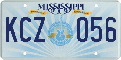 MS license plate KCZ056