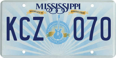 MS license plate KCZ070
