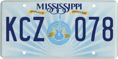 MS license plate KCZ078