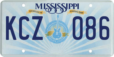 MS license plate KCZ086