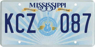 MS license plate KCZ087