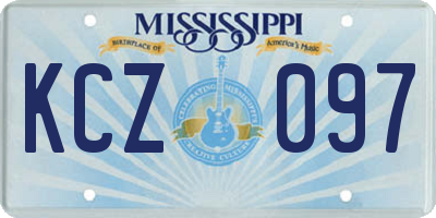 MS license plate KCZ097