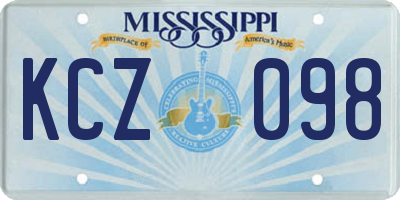 MS license plate KCZ098