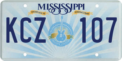 MS license plate KCZ107