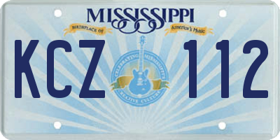 MS license plate KCZ112