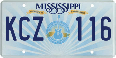 MS license plate KCZ116