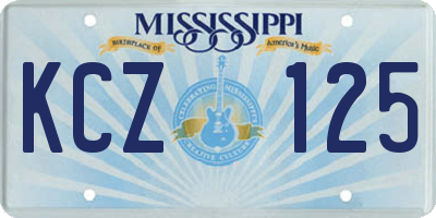 MS license plate KCZ125
