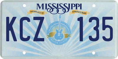 MS license plate KCZ135