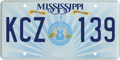 MS license plate KCZ139
