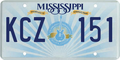 MS license plate KCZ151