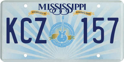 MS license plate KCZ157