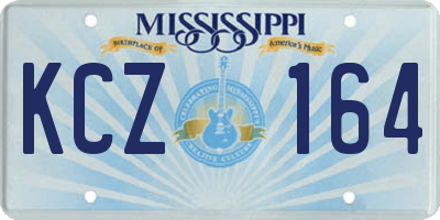 MS license plate KCZ164