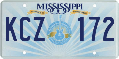 MS license plate KCZ172
