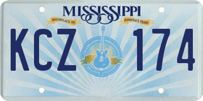 MS license plate KCZ174