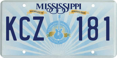 MS license plate KCZ181