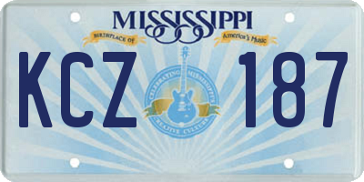 MS license plate KCZ187