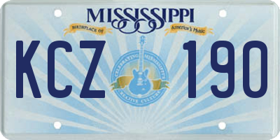 MS license plate KCZ190
