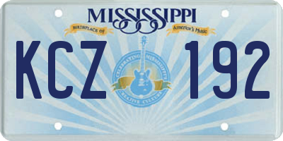MS license plate KCZ192