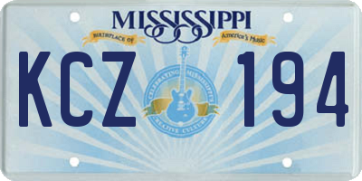 MS license plate KCZ194