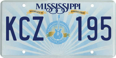 MS license plate KCZ195