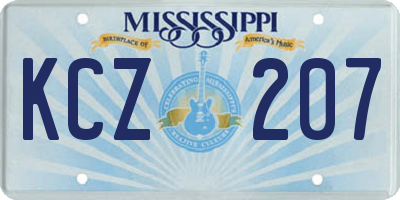MS license plate KCZ207