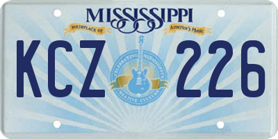 MS license plate KCZ226