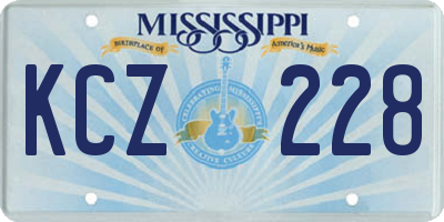 MS license plate KCZ228
