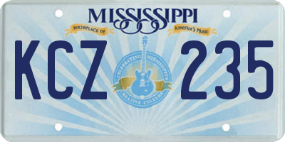 MS license plate KCZ235