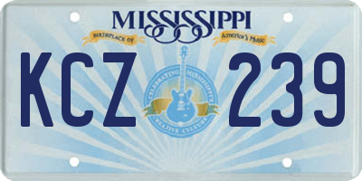 MS license plate KCZ239