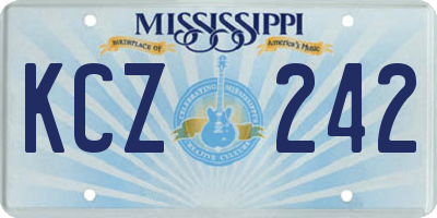 MS license plate KCZ242