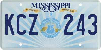 MS license plate KCZ243
