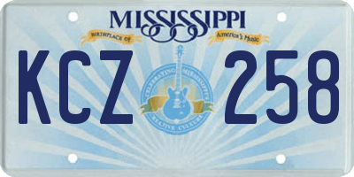 MS license plate KCZ258
