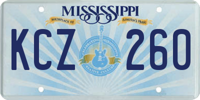 MS license plate KCZ260