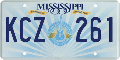 MS license plate KCZ261
