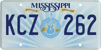 MS license plate KCZ262