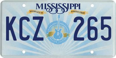 MS license plate KCZ265