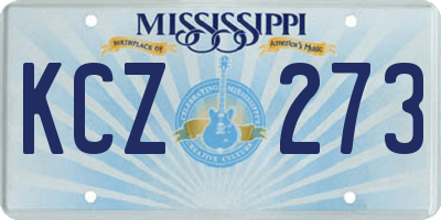 MS license plate KCZ273