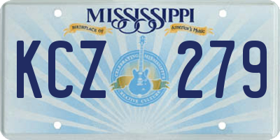 MS license plate KCZ279