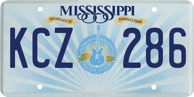 MS license plate KCZ286