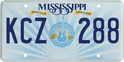 MS license plate KCZ288
