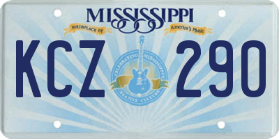 MS license plate KCZ290