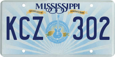 MS license plate KCZ302