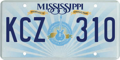 MS license plate KCZ310