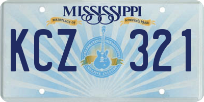 MS license plate KCZ321