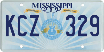 MS license plate KCZ329