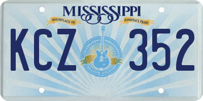 MS license plate KCZ352