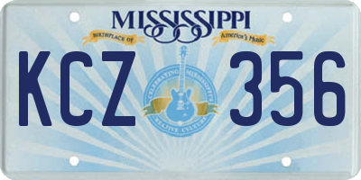 MS license plate KCZ356
