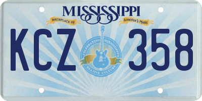 MS license plate KCZ358